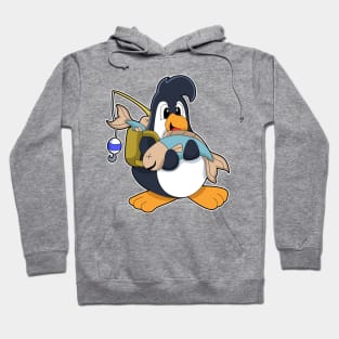 Penguin as Angler with Fish Hoodie